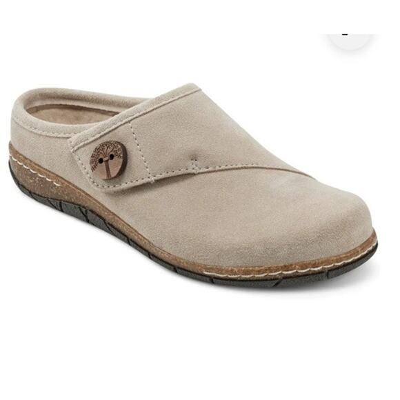 Earth Shoes Ezra Round Toe Casual Slip-on Flat Clogs Taupe Size 8.5 Comfort - Picture 1 of 8